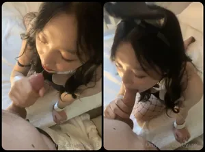 Thỏ con nứng thích bú củ khoải to