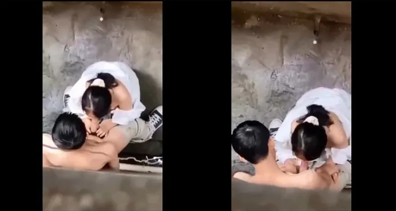 Quay lén em nữ học sinh bj cho bạn gái trong hẻm