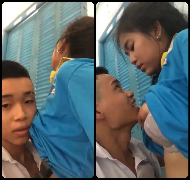 2 nữ học sinh phang trong lớp học
